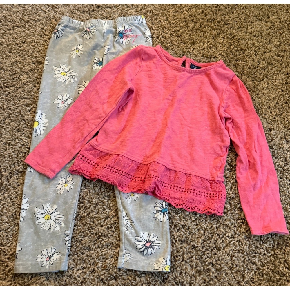 Baby Gap-Betsy Johnson Girls Two Piece Outfit Long Sleeve Top & Leggings Size 5